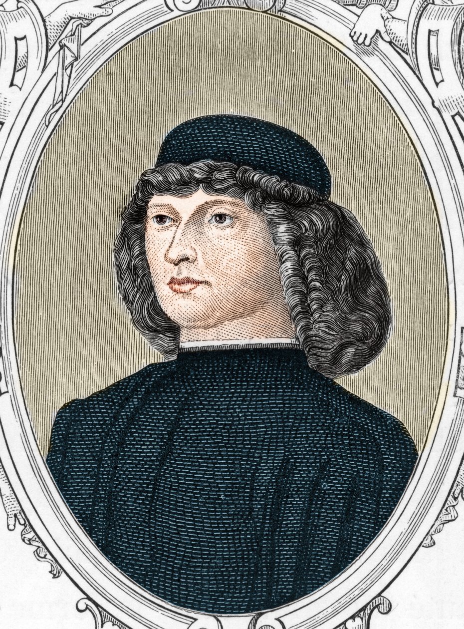 Portrait of the Italian Painter Giovanni Bellini Said il Giambellino (1425/1433-1516), Engraving of 1859 in 