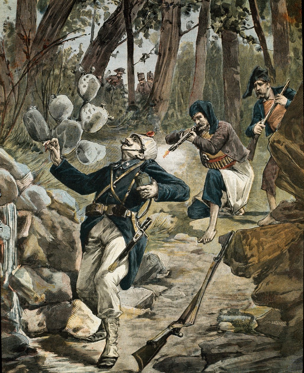 Shoot-out Between Sardinian Bandits and Italian Army in the Woods by Anonymous Anonymous