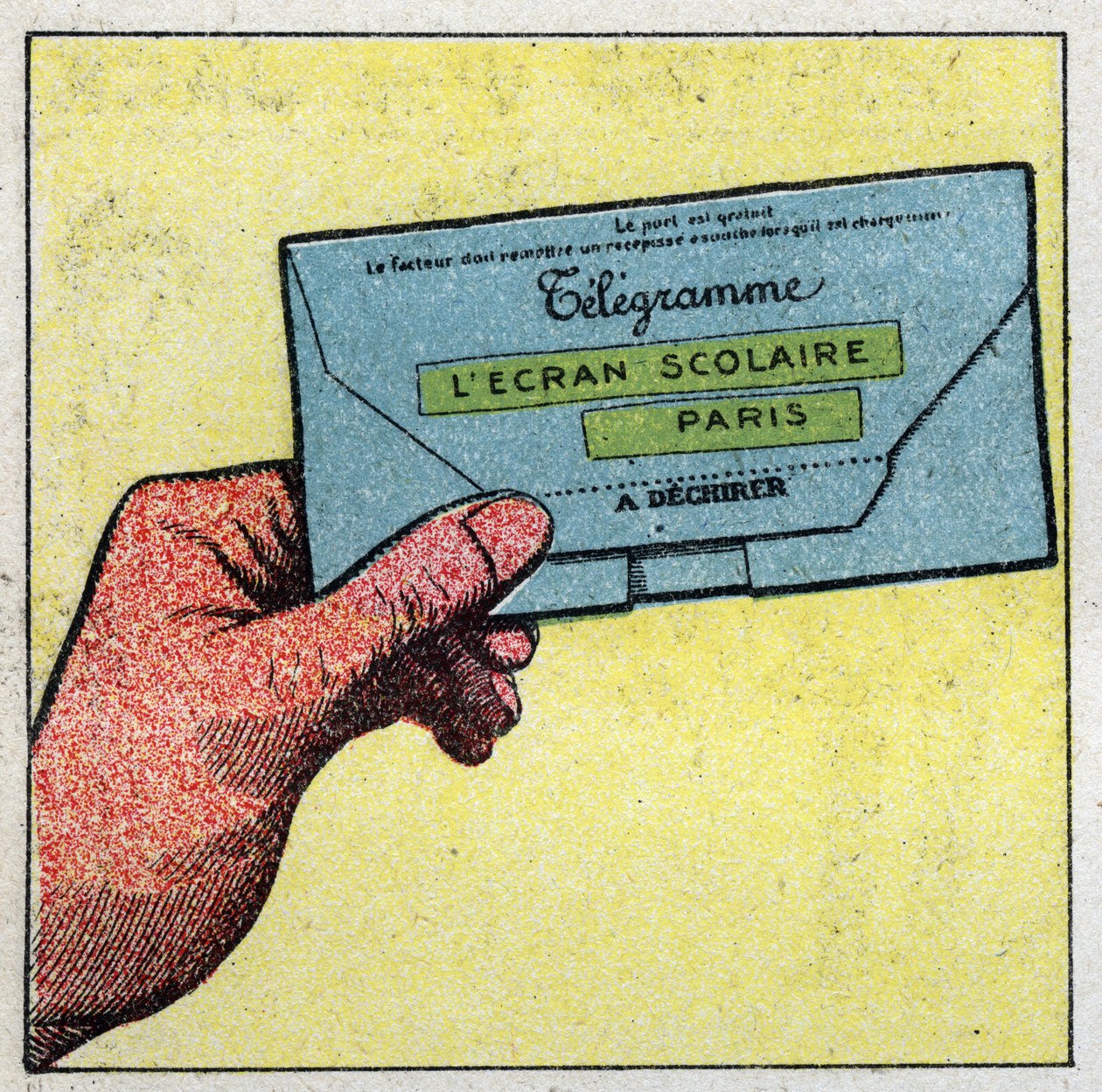 Telegraph: Telegram. Anonymous illustration of 1925. Private collection. by Anonymous Anonymous