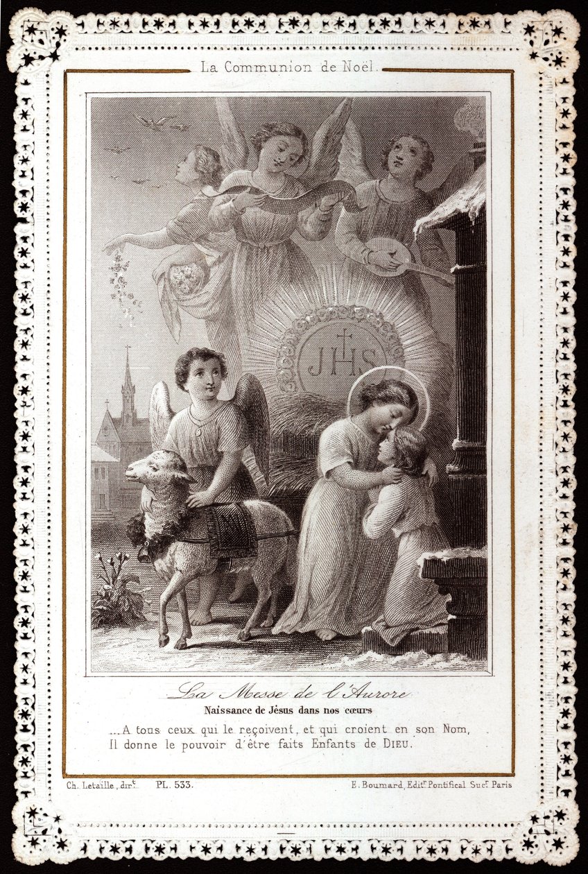 The Christmas Communion. The Mass of the Dawn. Birth of Jesus in our hearts (pious image) by Anonymous Anonymous