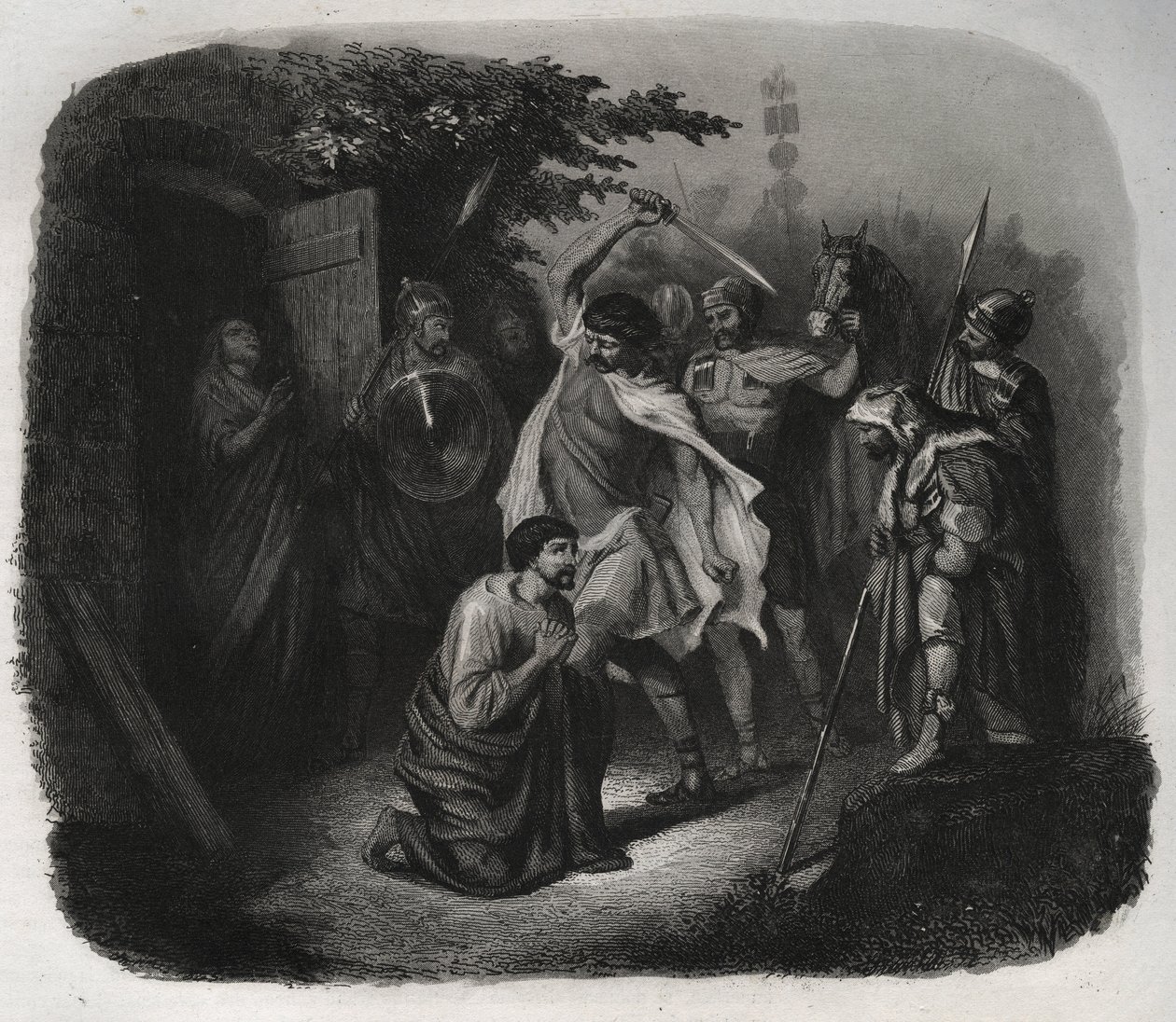 The Decollation of Saint Julian (Martyrdom). Engraving from 1846 in Lives of the saints. Private collection by Anonymous Anonymous