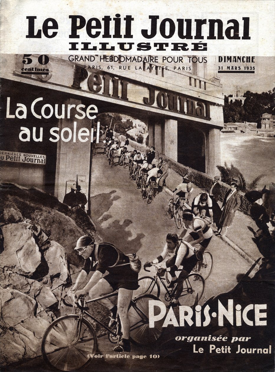 The Paris Nice cycling race organised by the little newspaper. Cover of 