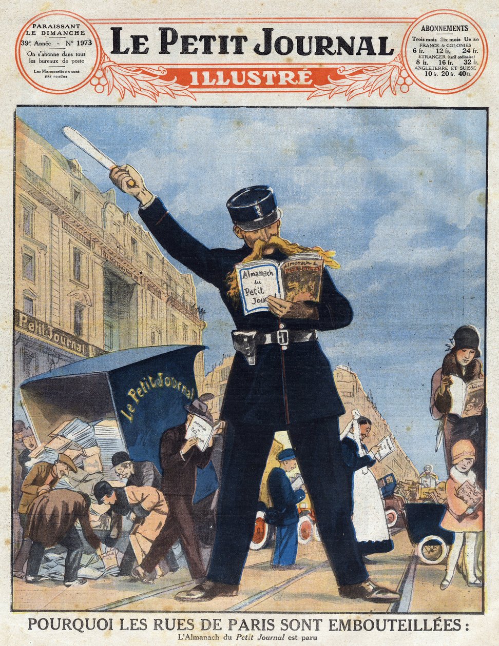 The Parisian population took advantage of a delivery truck and a police officer occupied reading the Almanach instead of circulating from 