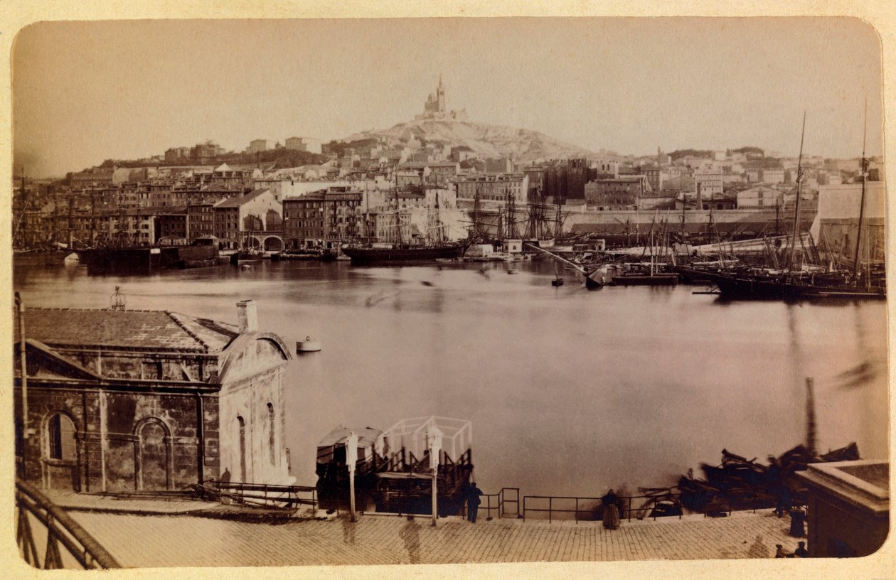 The City of Marseille and Its Surroundings circa 1885-1890: The Old Port and Notre Dame de la Garde, Private Collection by Anonymous Anonymous