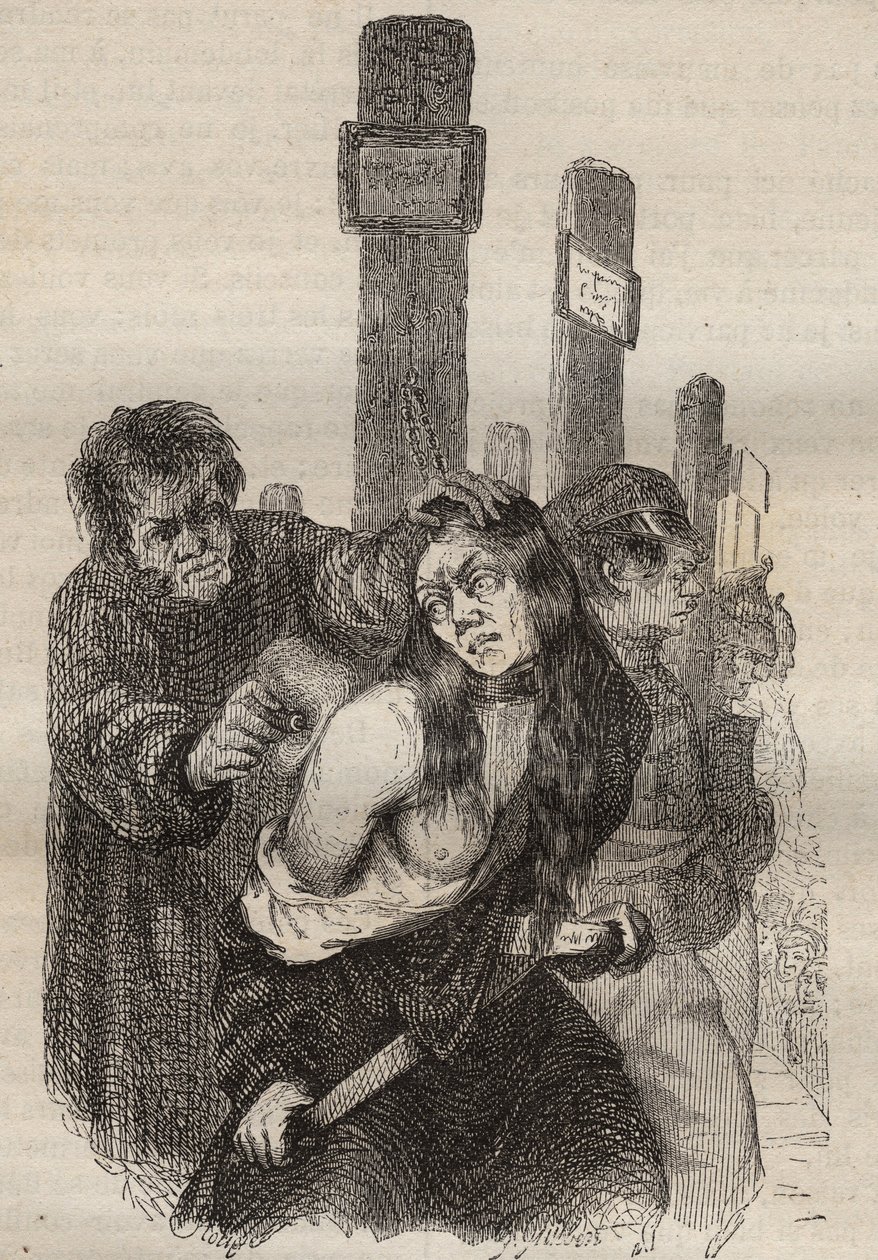 The mark at the bagne de Rochefort in the 19th century. Engraving in 