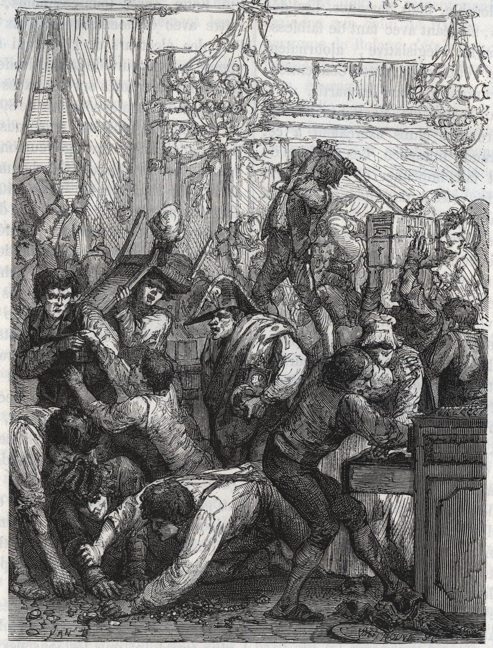 Theft of the furniture guard (present Hotel de la Marine, Place de la Concorde) - Theft in the week from 11 to 17 September 1792 by a band commissioned by Paul Miette, from a part of the Diamonds, at the hotel du Garde-Meuble de la Couronne, Paris by Anonymous Anonymous
