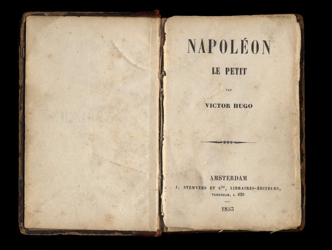 Title page of Napoleon the Little, political pamphlet by Victor Hugo on Louis-Napoleon Bonaparte (Napoleon III). 1855 by Anonymous Anonymous