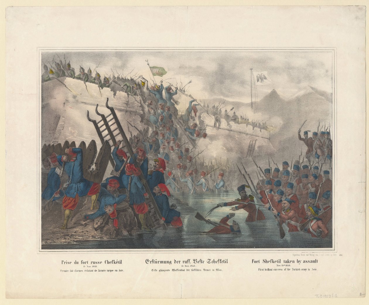 Turkish Troops Storming Fort Shefketil on November 15 by Anonymous Anonymous