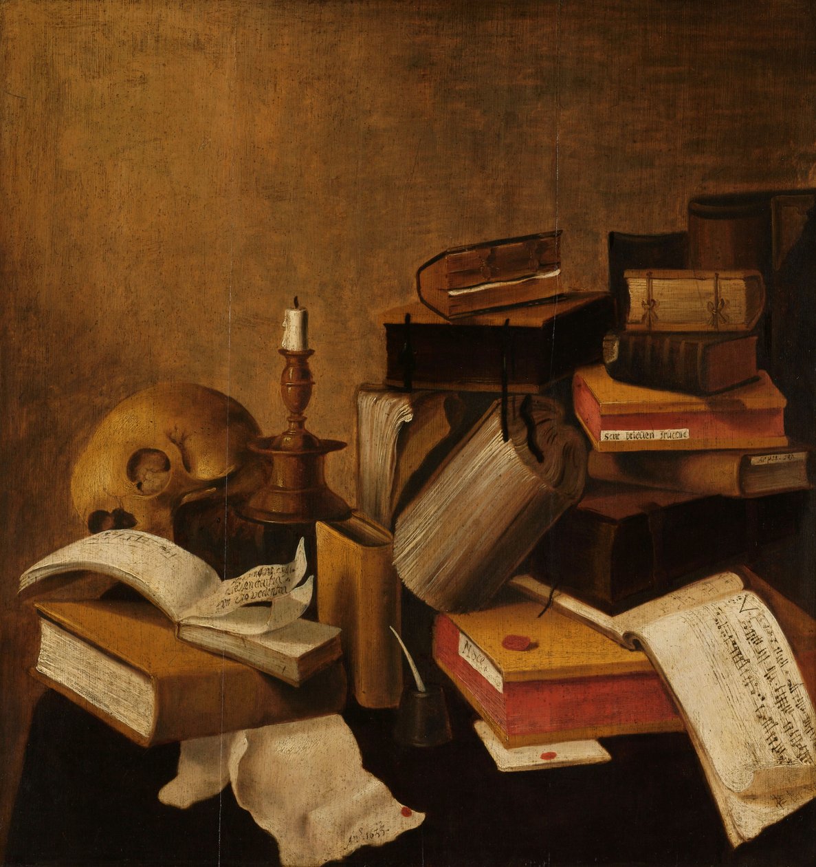 Vanitas Still Life with Books by Anonymous Anonymous