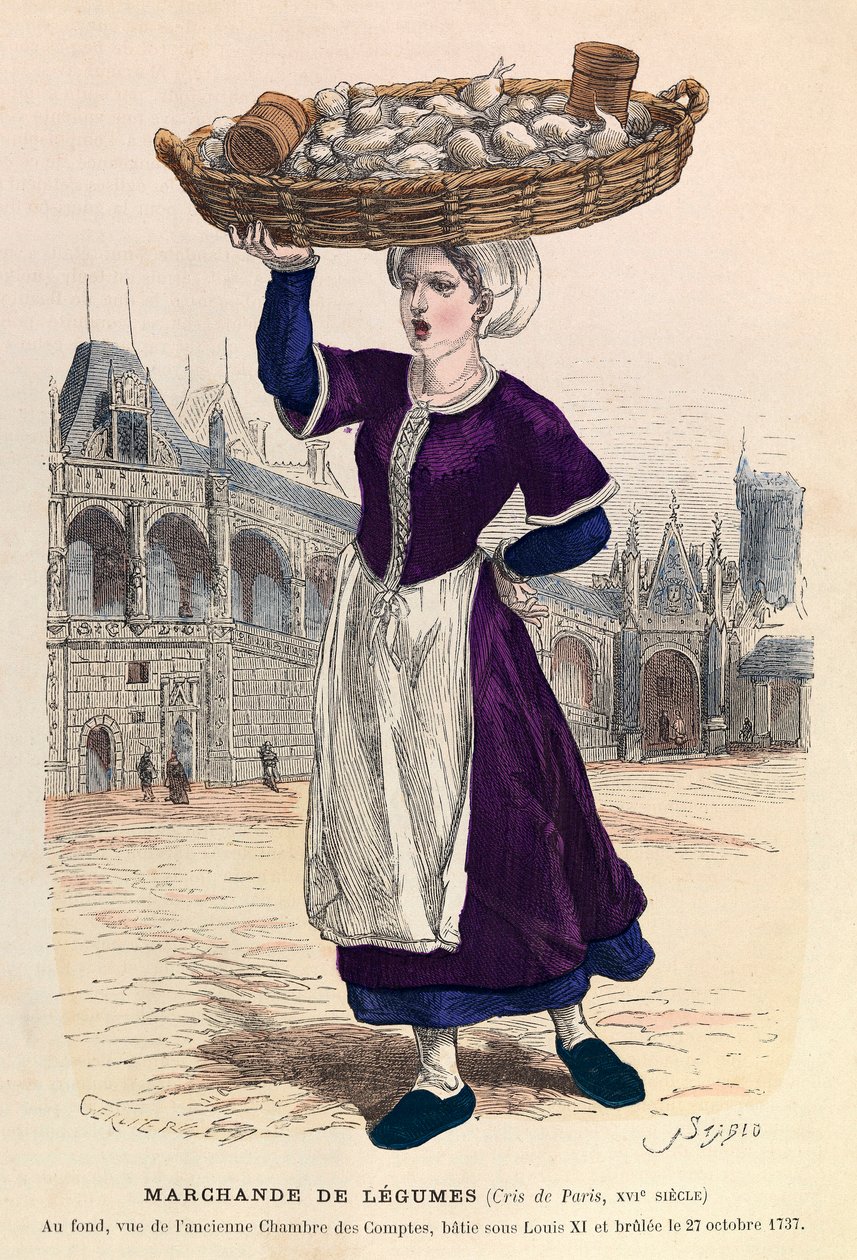 Vegetable Seller in Paris in the 16th Century by Anonymous Anonymous