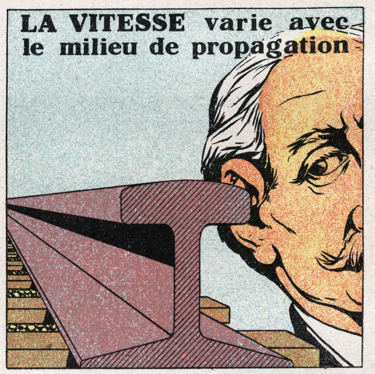 Vibratory movements: velocity varies with propagation movements. Anonymous illustration from 1925. Private collection. by Anonymous Anonymous
