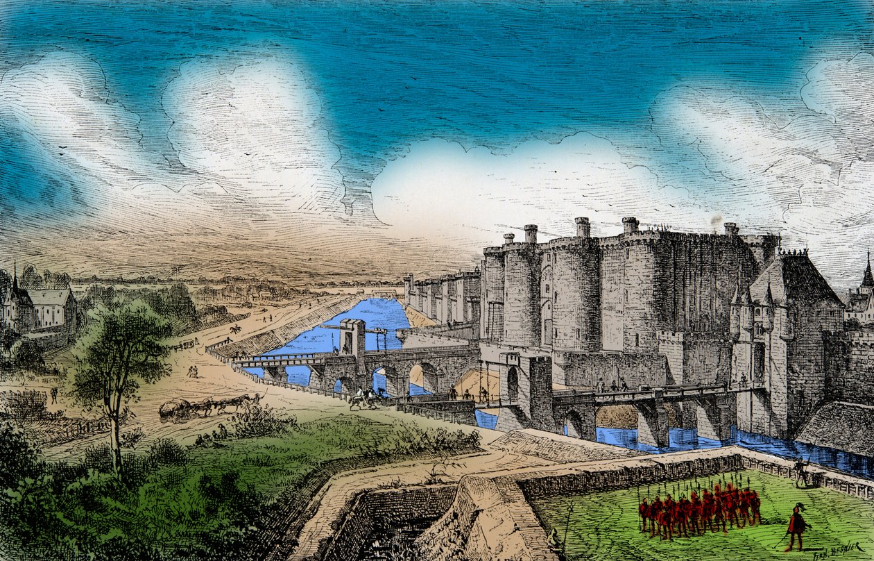 View of the Bastille with its surrounding walls under King Charles V the Wise by Anonymous Anonymous