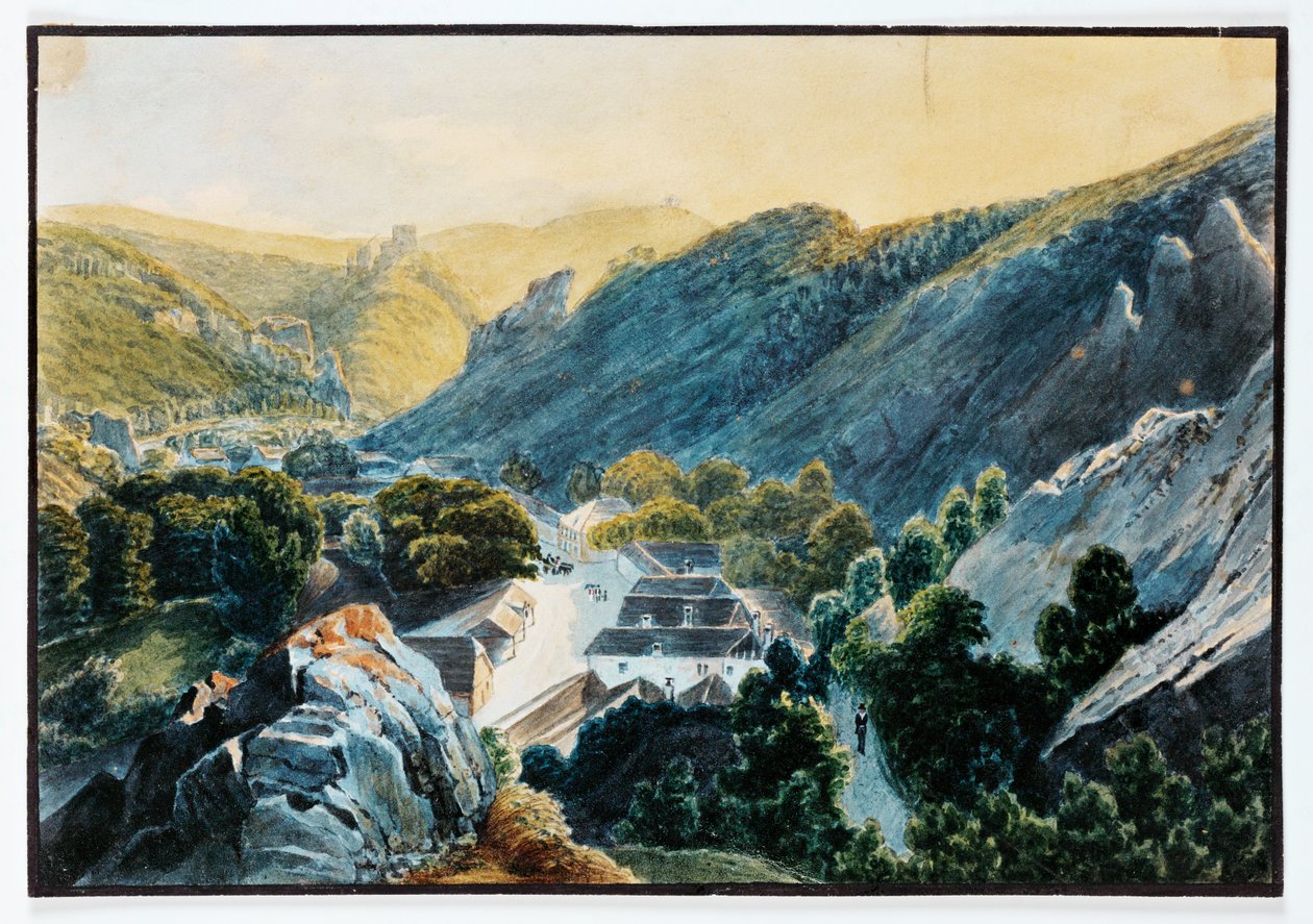 Vorderbruehl valley in Lower Austria and Husarentempel a small, romantic building with a view by Anonymous Anonymous
