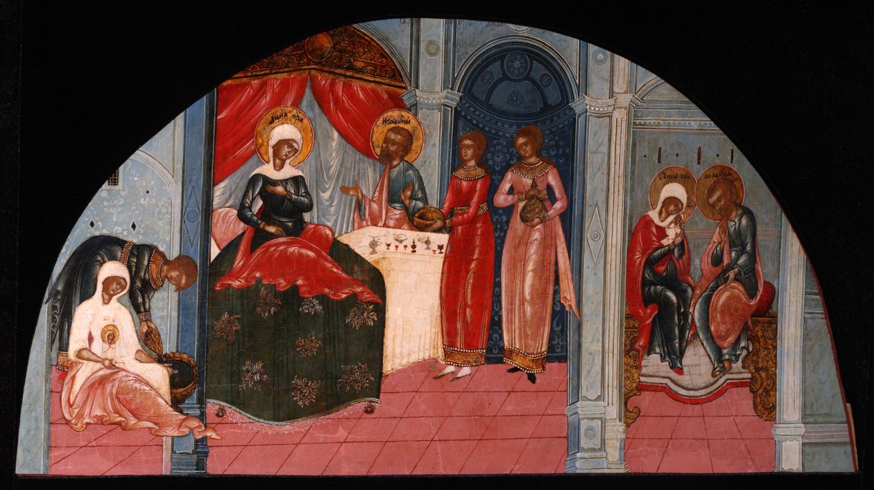 The Nativity of the Virgin by Anonymous Russian icon painter