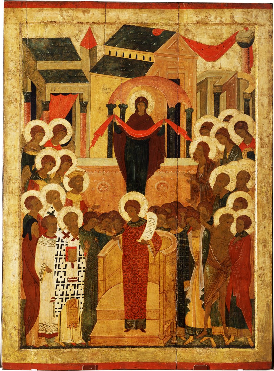 The Protection of the Mother of God Pokrov by Anonymous Russian icon painter