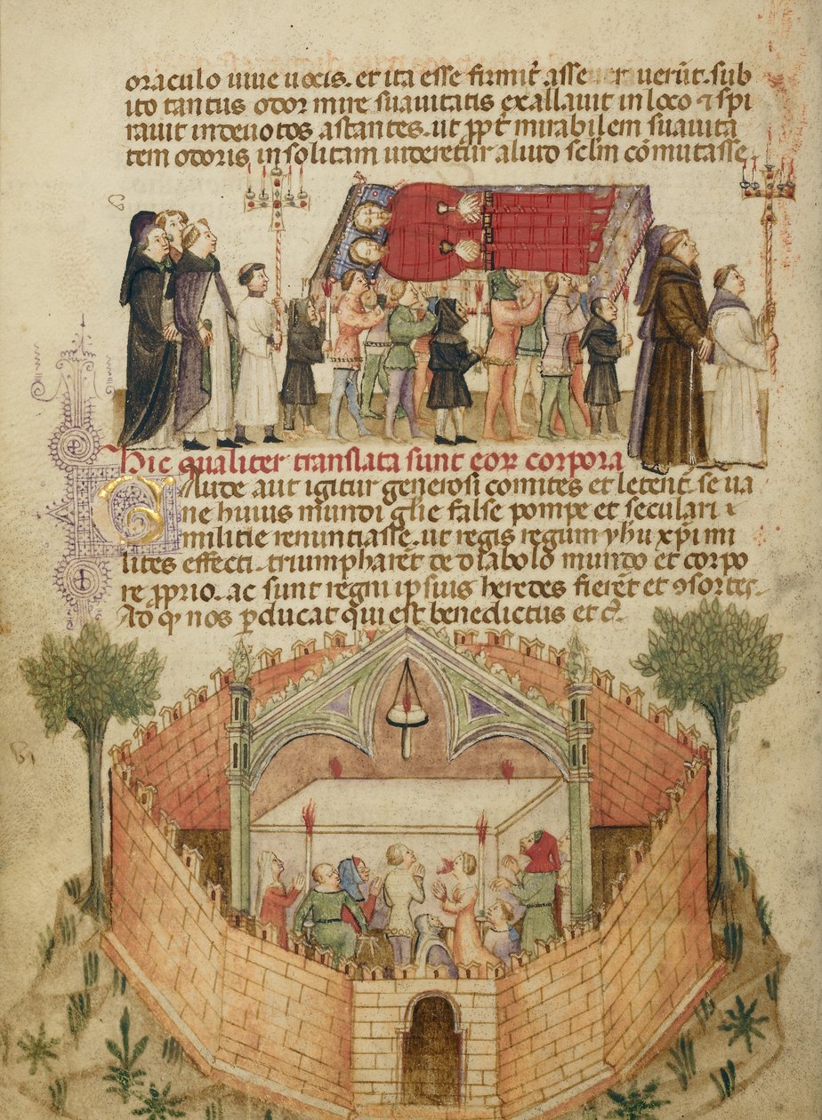 The Translation of the Bodies of Aimo and Vermondo; The People of Milan Praying at the Altar Where Aimo and Vermondo are Buried by Anovelo da Imbonate