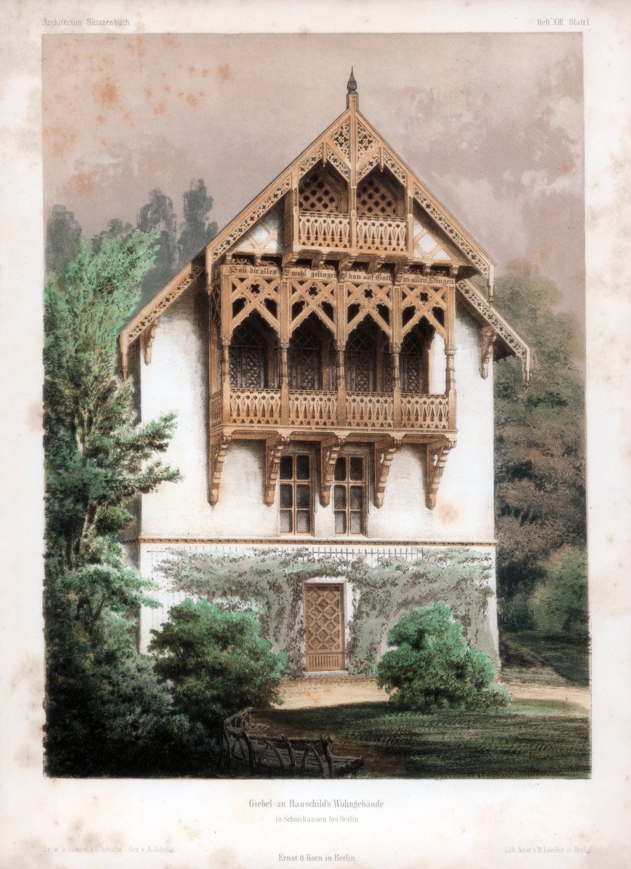 Gable on a Residential Building, Schonhausen, Near Berlin, Germany by Anst von W Loeillot