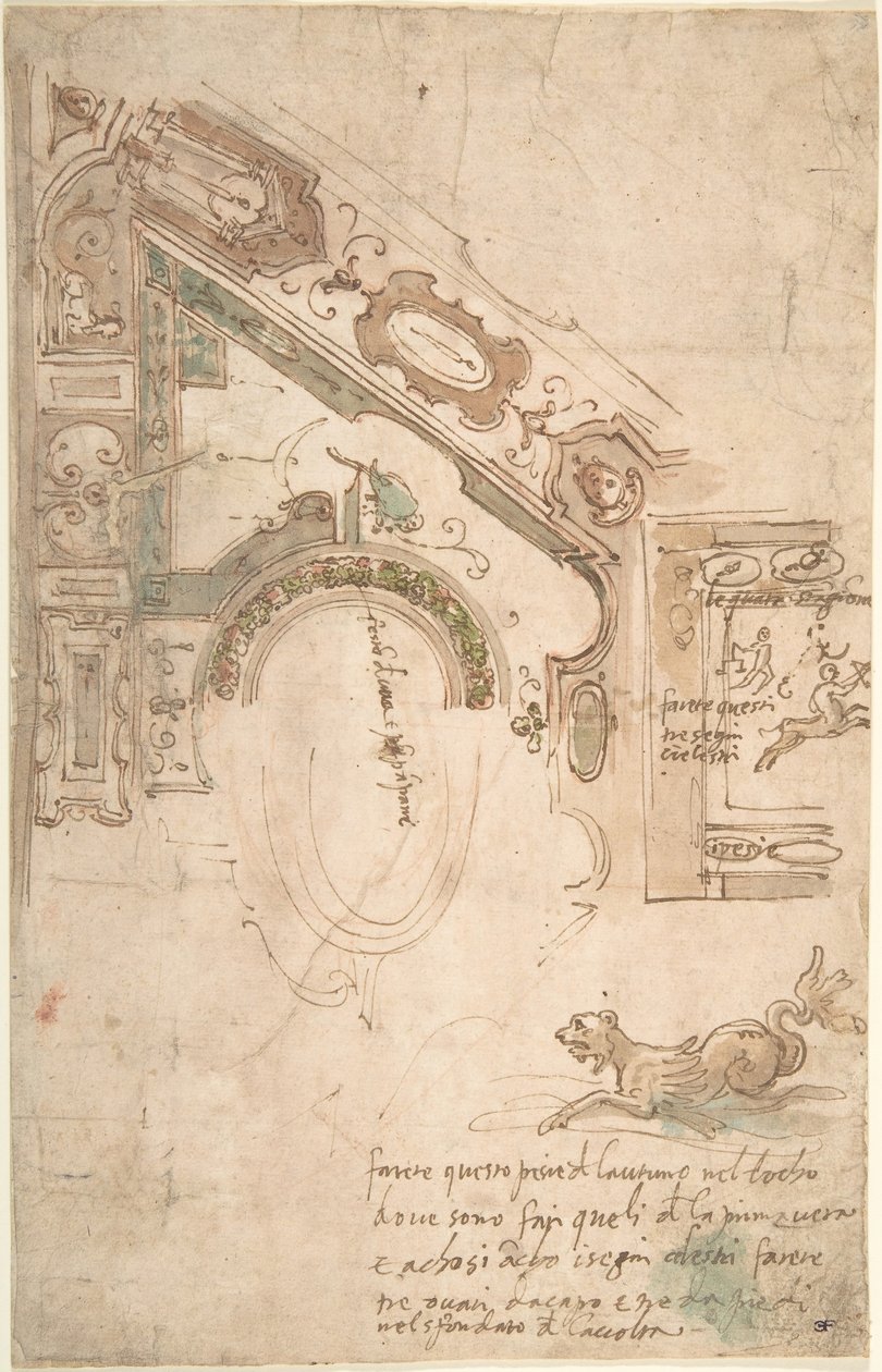 Quarter Plan for a Coved Ceiling by Antenore Ridolfi