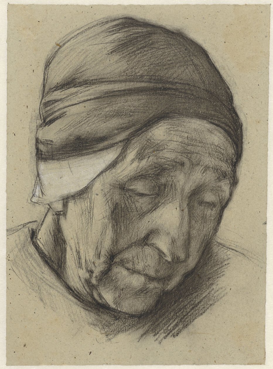 Head of Jantien Klinker, Three-Quarter View by Anthon Gerhard Alexander van Rappard