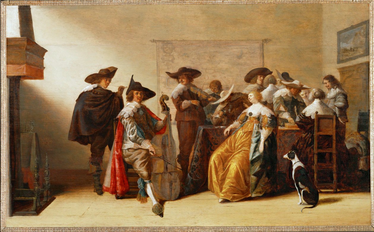 Society Scene by Anthonie (1601-73) Palamedesz