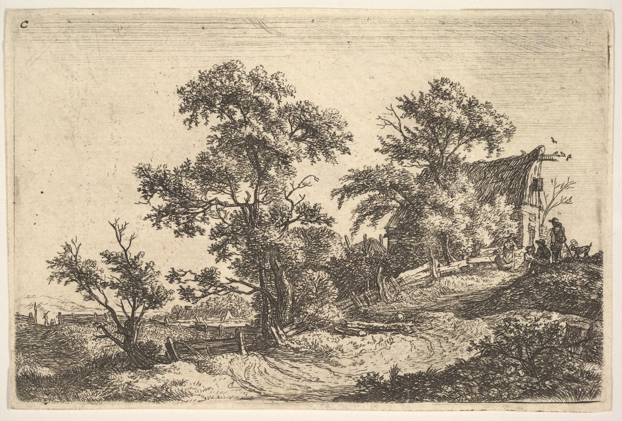 A Cottage on a Hill by Anthonie Waterloo