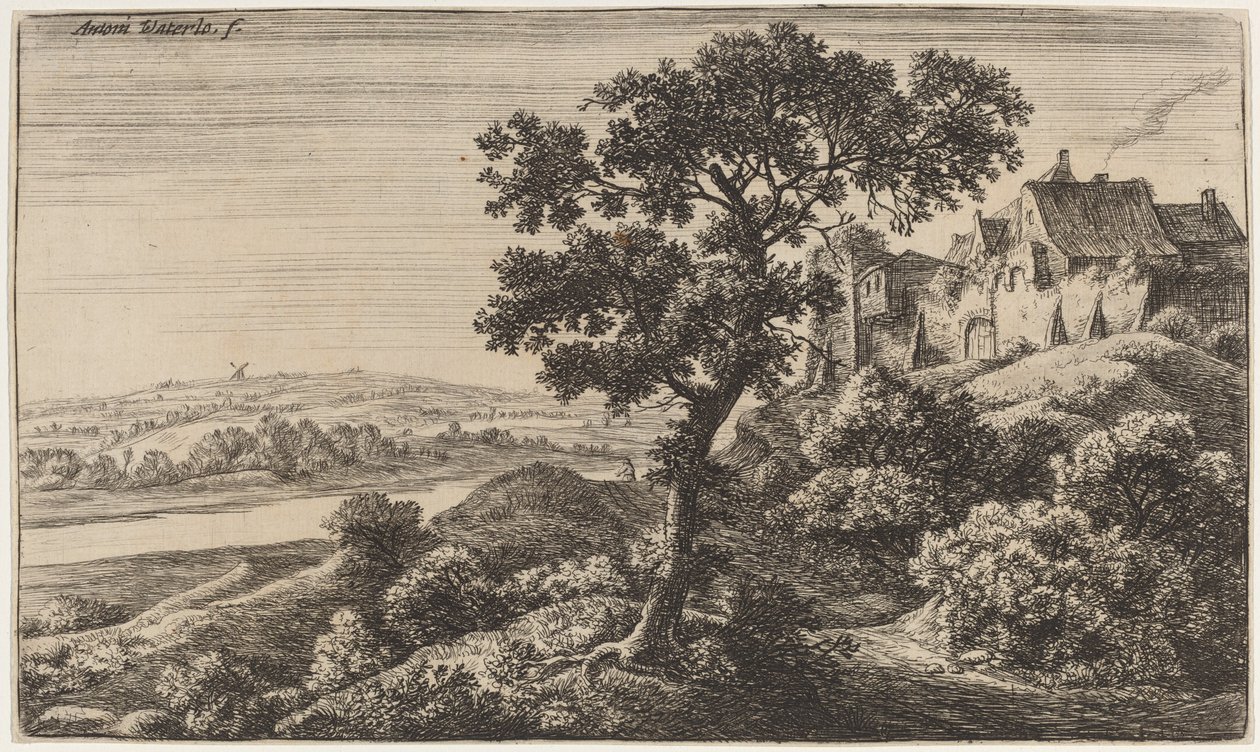 A Village on a Hill by Anthonie Waterloo