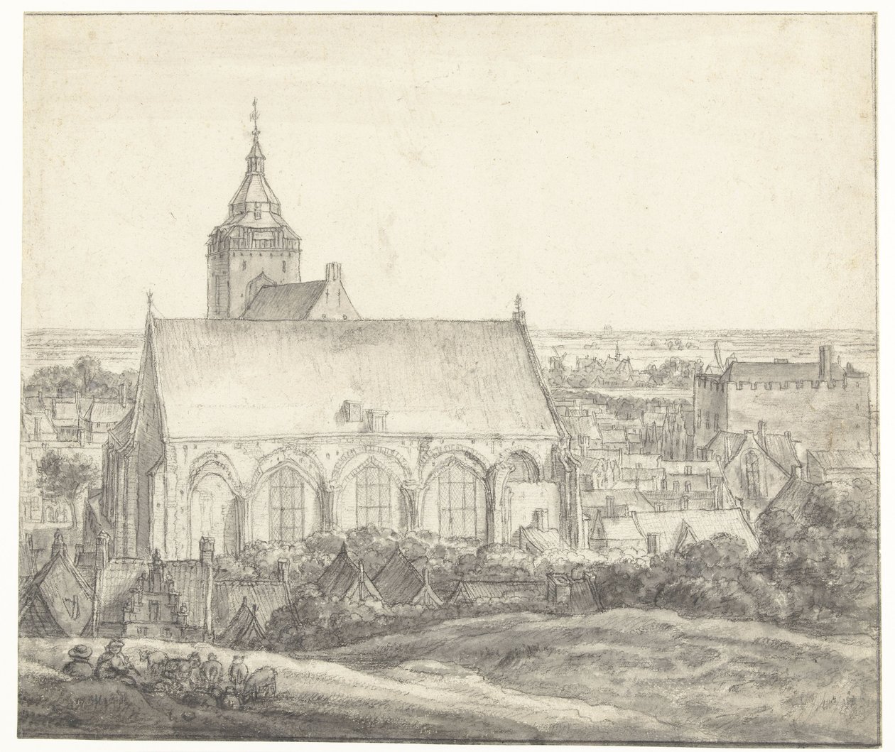 Buurkerk in Utrecht by Anthonie Waterloo