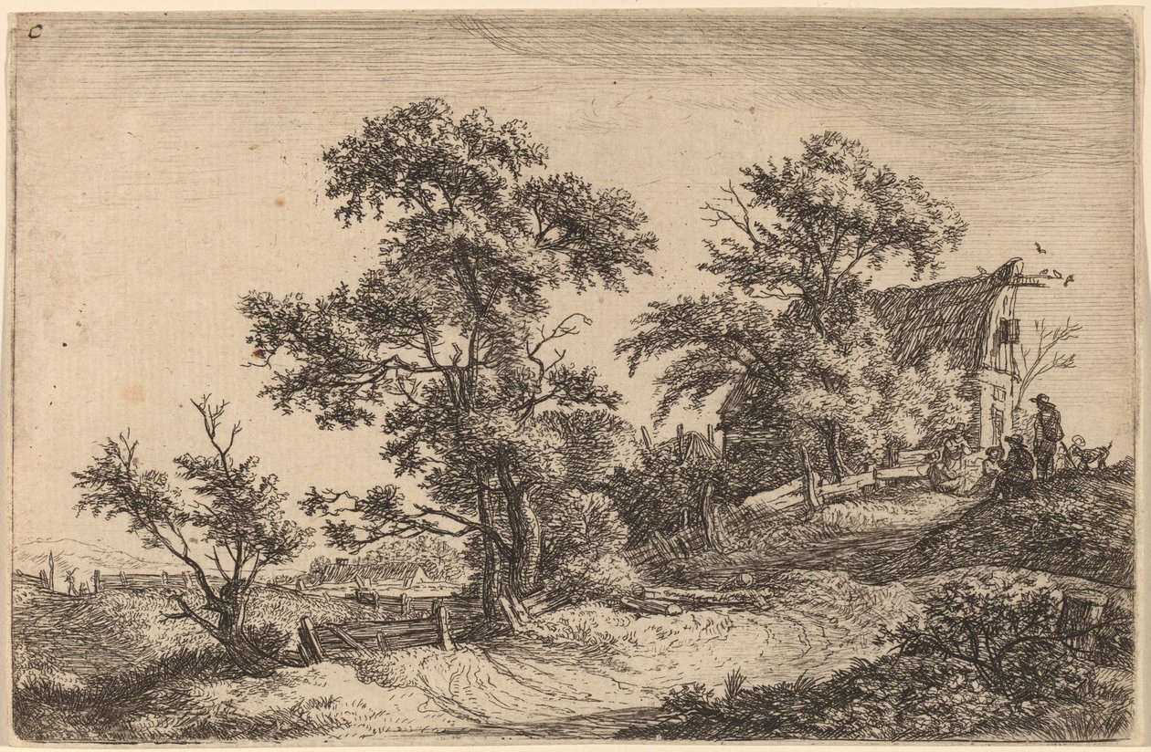 Cottage on a Hill by Anthonie Waterloo