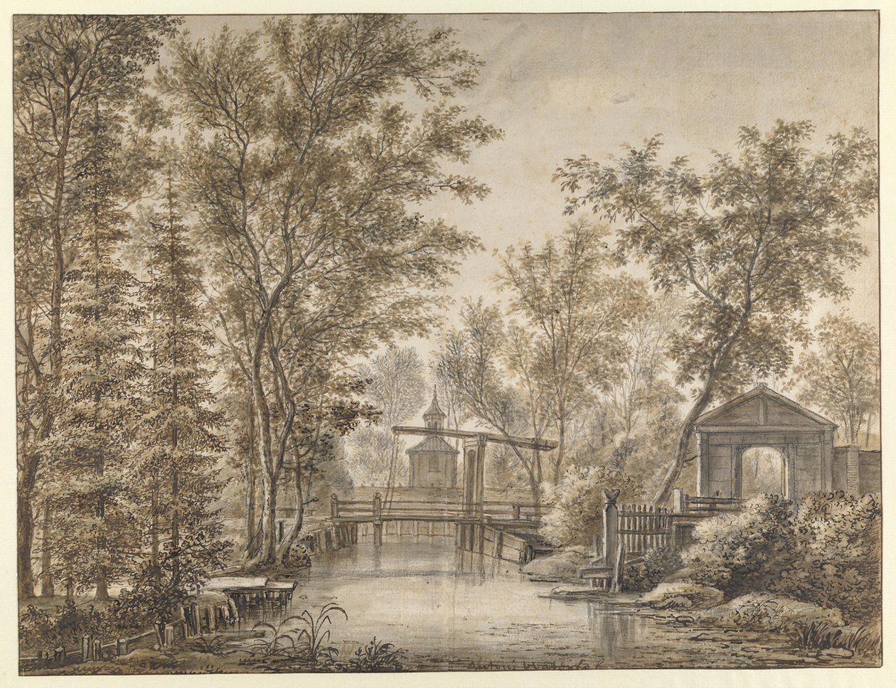 The Drawbridge at Spruytenburg by Anthonie Waterloo