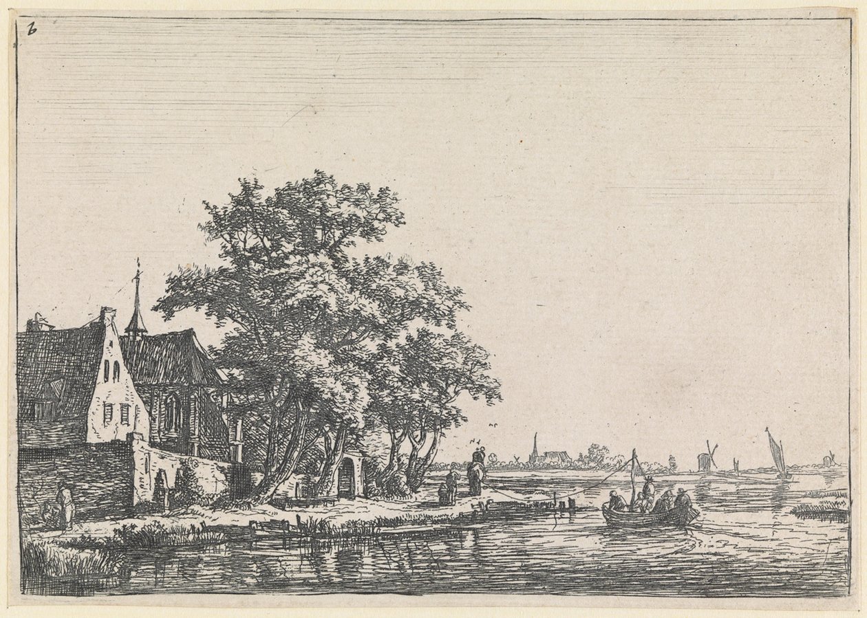 Cemetery on the Bank of the Water (No. 2 from a Series of 12 Prints) by Anthonie Waterloo