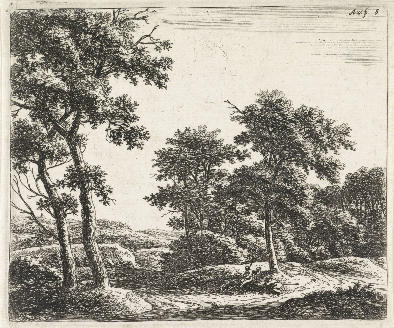 Resting Shepherds Under a Tree by Anthonie Waterloo
