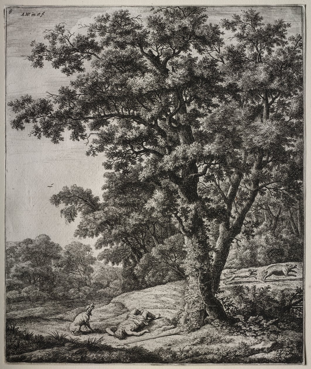Six large upright landscapes with scenes from Ovid