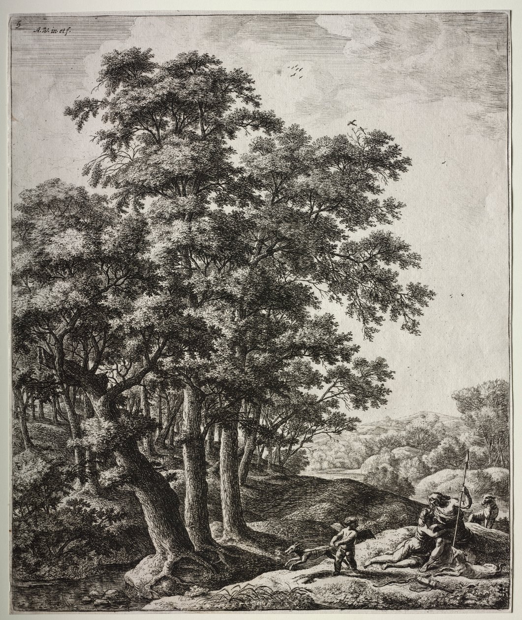 Six large upright landscapes with scenes from Ovid