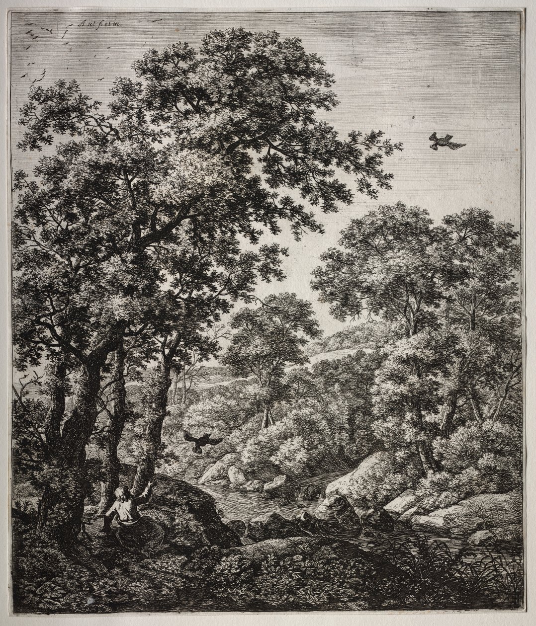 Six Large Upright Landscapes with Scenes from the Old Testament: Elijah Fed by the Ravens by Anthonie Waterloo