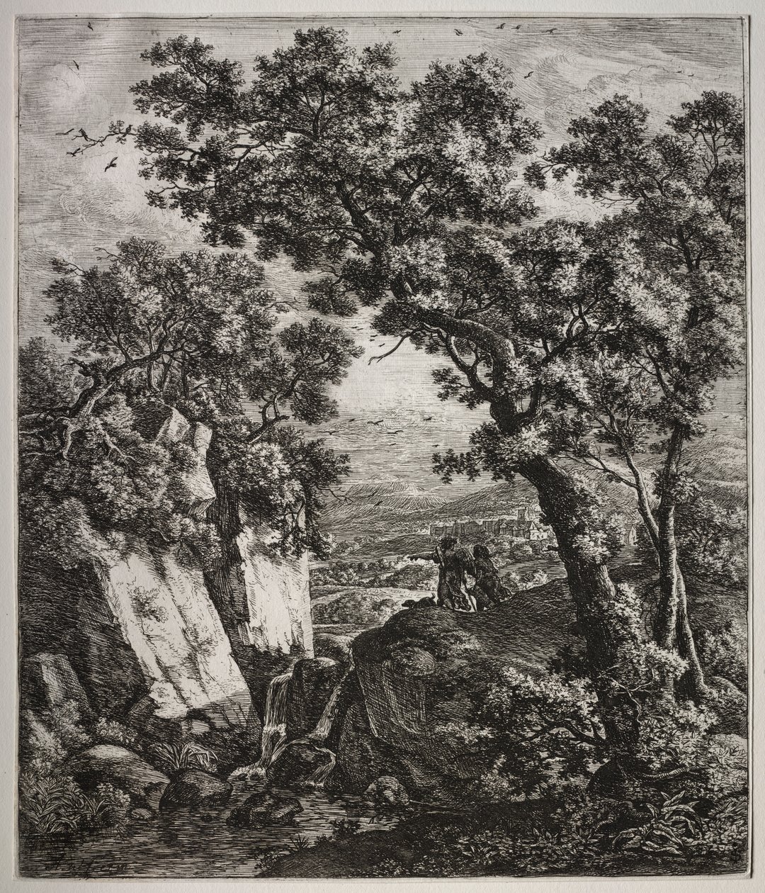 Six Large Upright Landscapes with Scenes from the Old Testament: Tobias and the Angel by Anthonie Waterloo