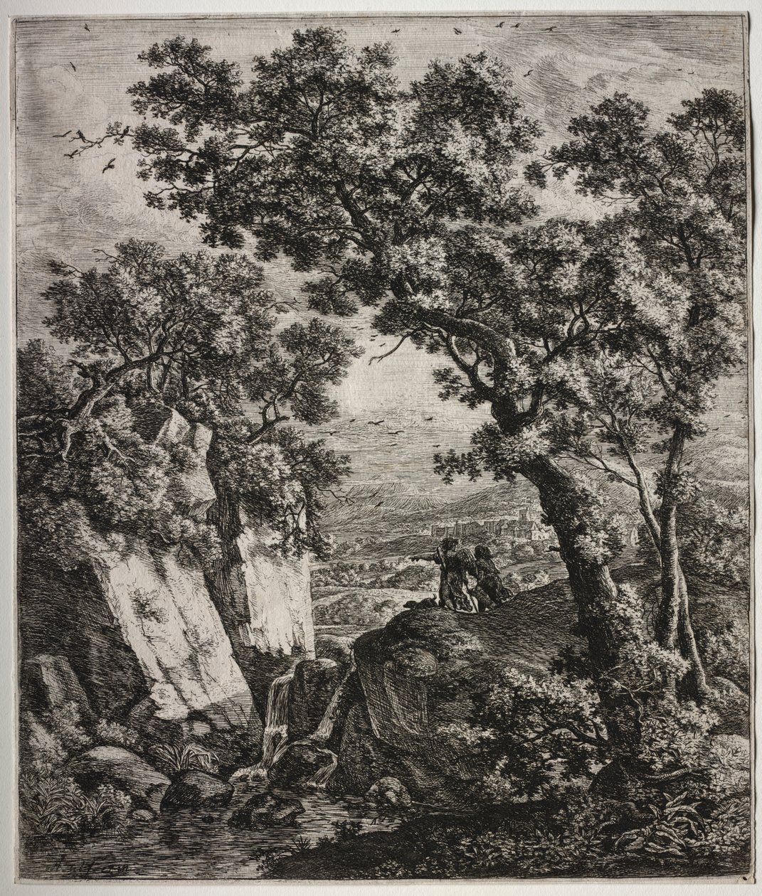 Six Large Upright Landscapes with Scenes from the Old Testament: Tobias and the Angel by Anthonie Waterloo