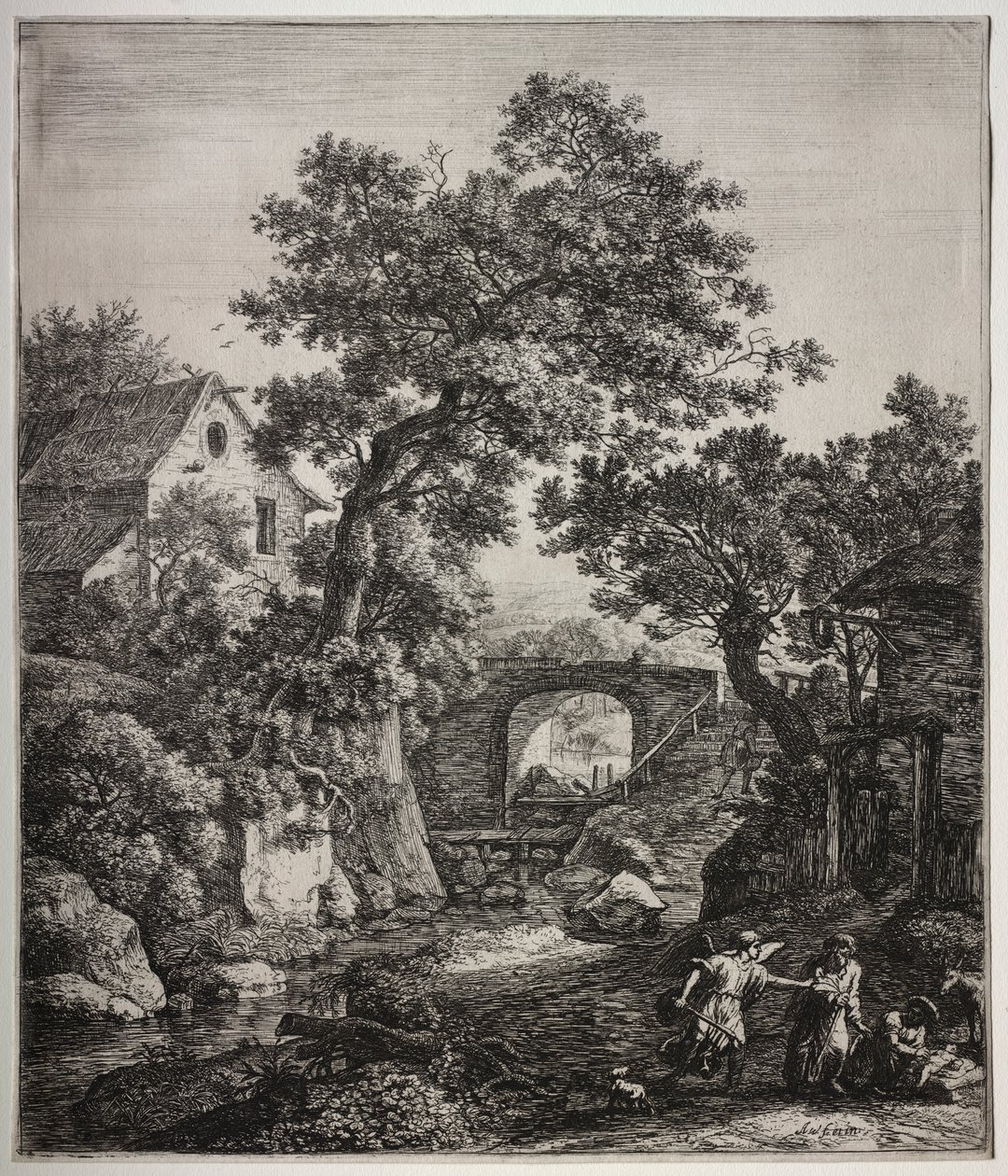 Six Large Upright Landscapes with Scenes from the Old Testament: Zipporah Circumcising Her Son by Anthonie Waterloo
