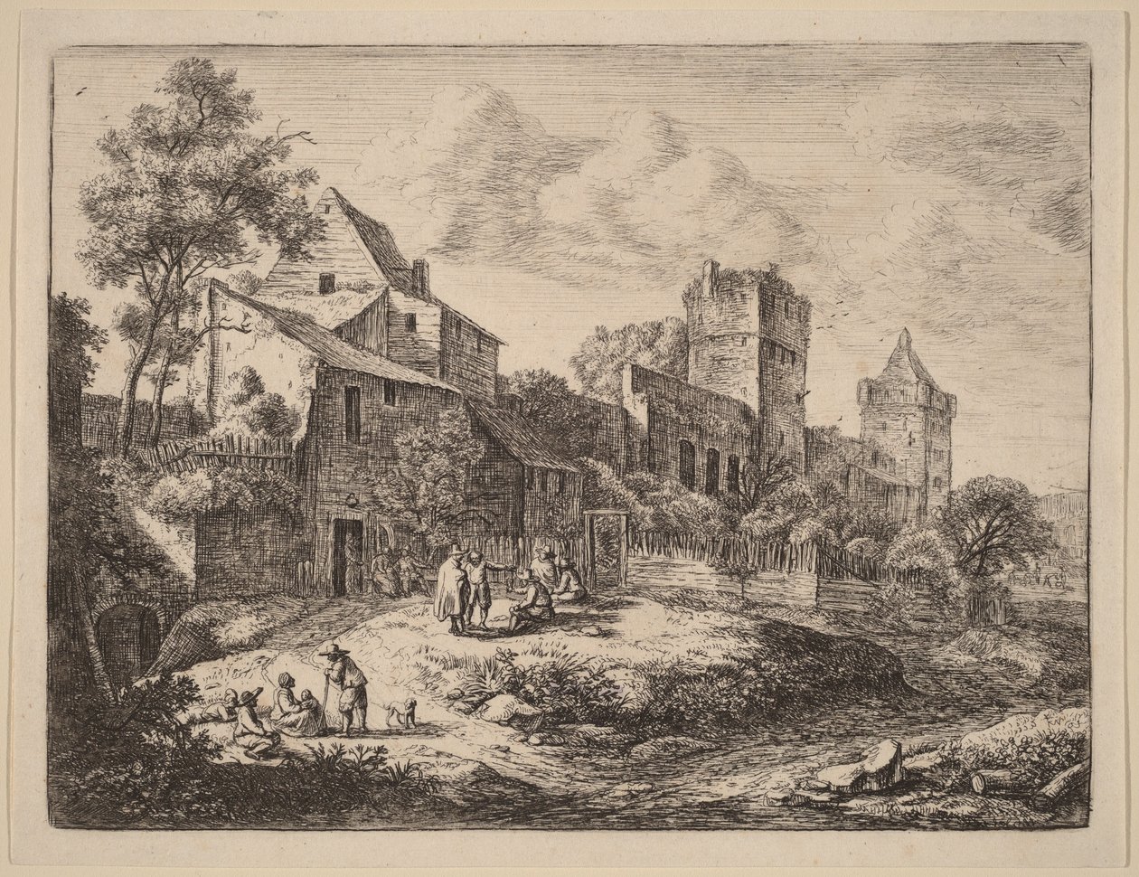 Square in Front of an Inn by Anthonie Waterloo