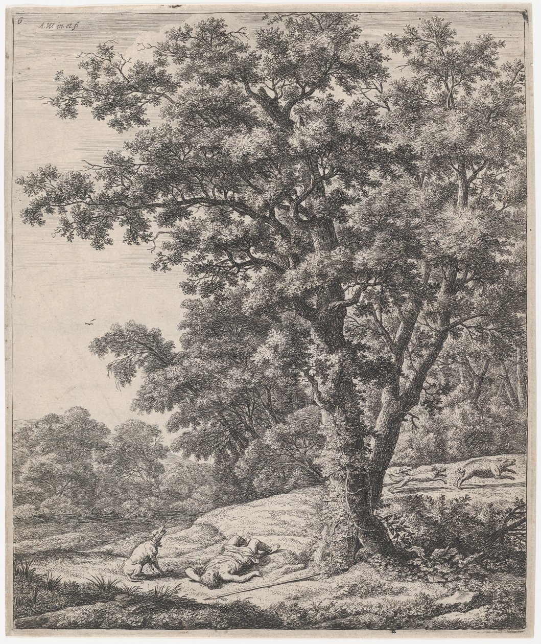 The Death of Adonis by Anthonie Waterloo