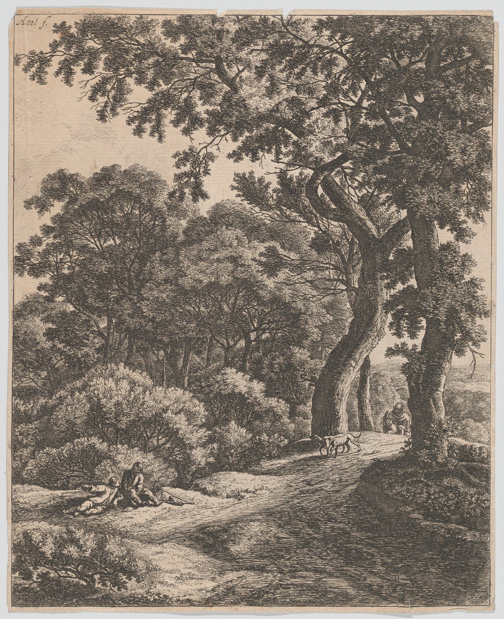 Two Travellers Resting in the Woods by Anthonie Waterloo