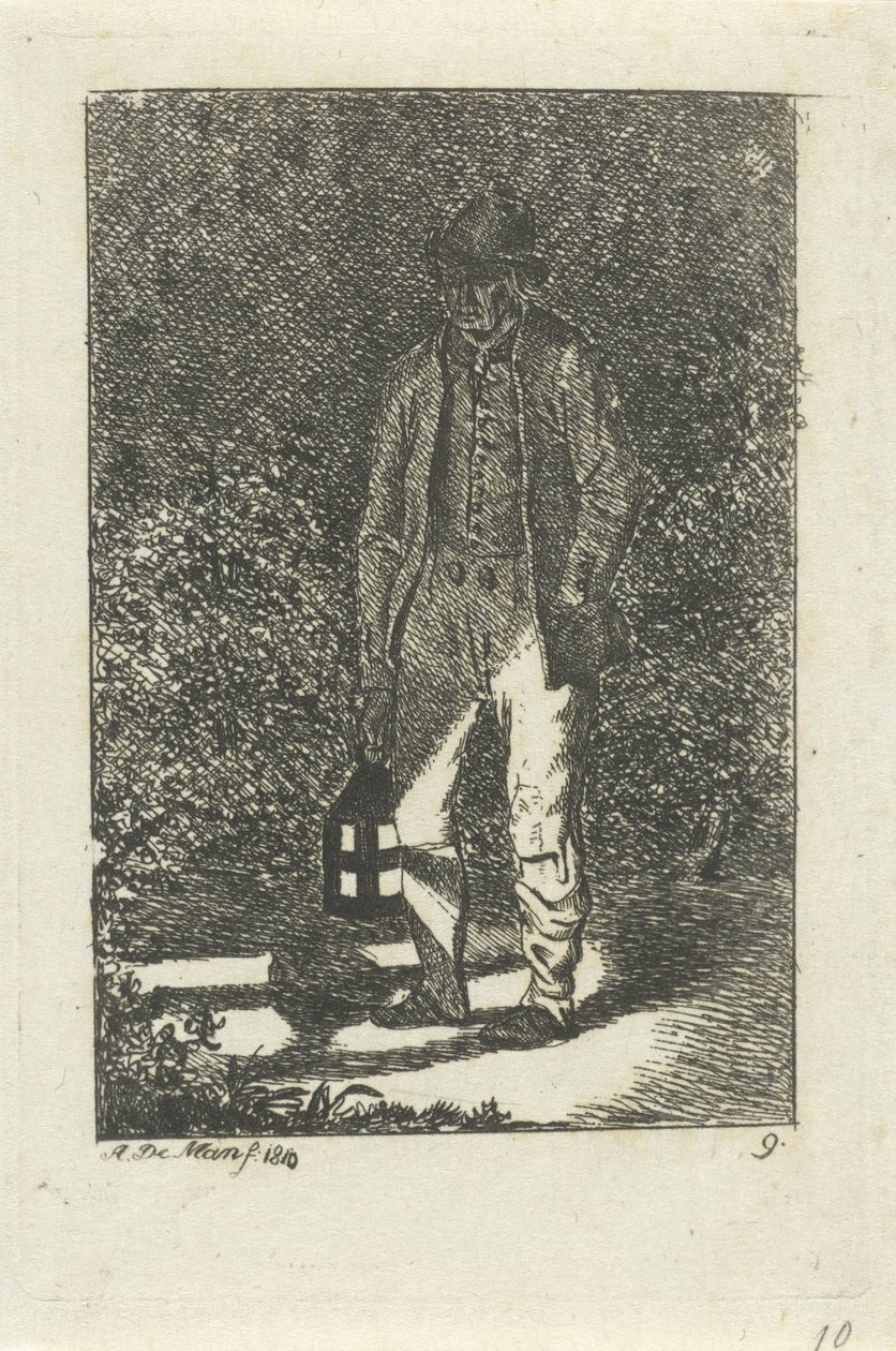 Man with a Lantern by Anthonie Willem Hendrik Nolthenius de Man