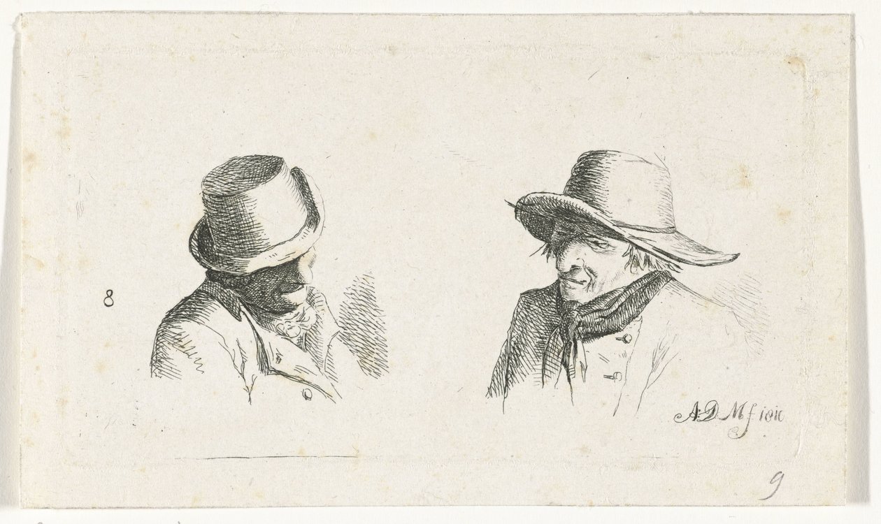 Two Men with Hats by Anthonie Willem Hendrik Nolthenius de Man