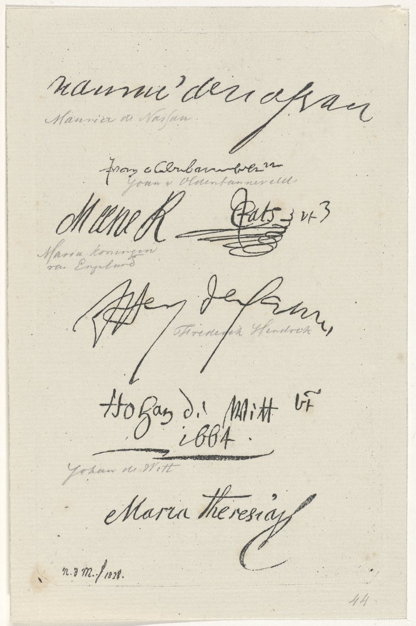 Various Facsimiles of Signatures by Anthonie Willem Hendrik Nolthenius de Man
