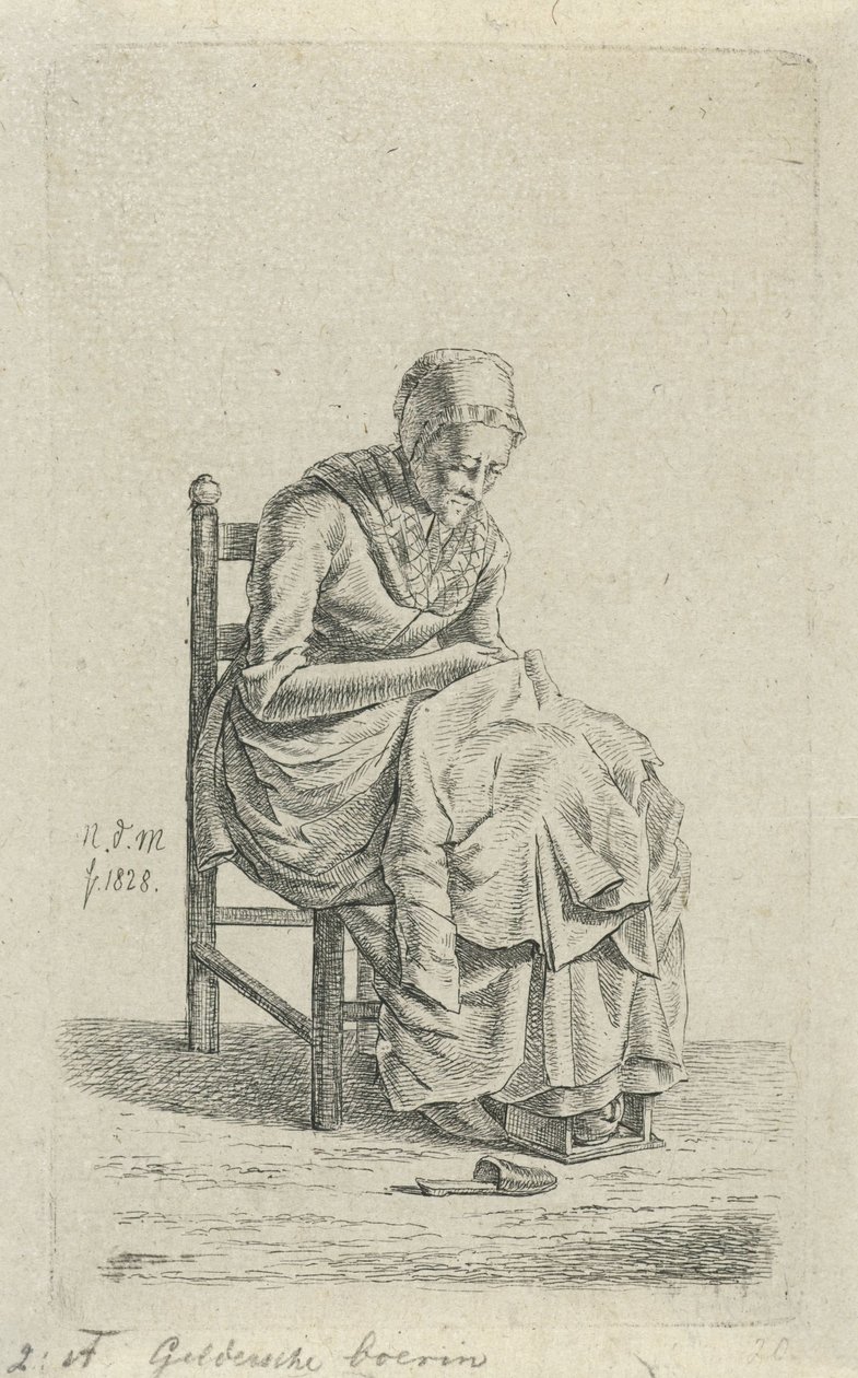 Woman Mending on a Chair by Anthonie Willem Hendrik Nolthenius de Man
