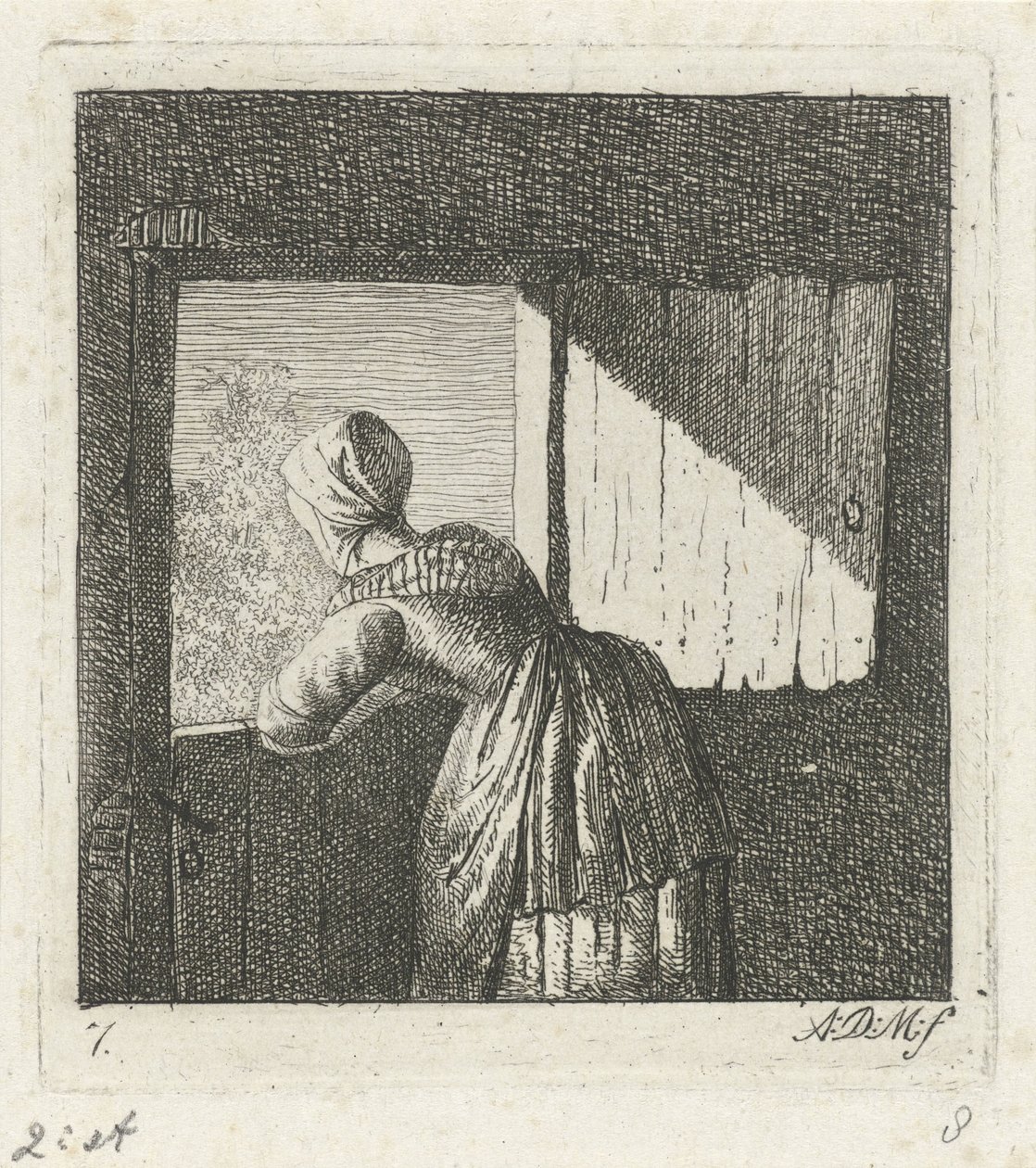 Woman Leaning on a Half-Door by Anthonie Willem Hendrik Nolthenius de Man
