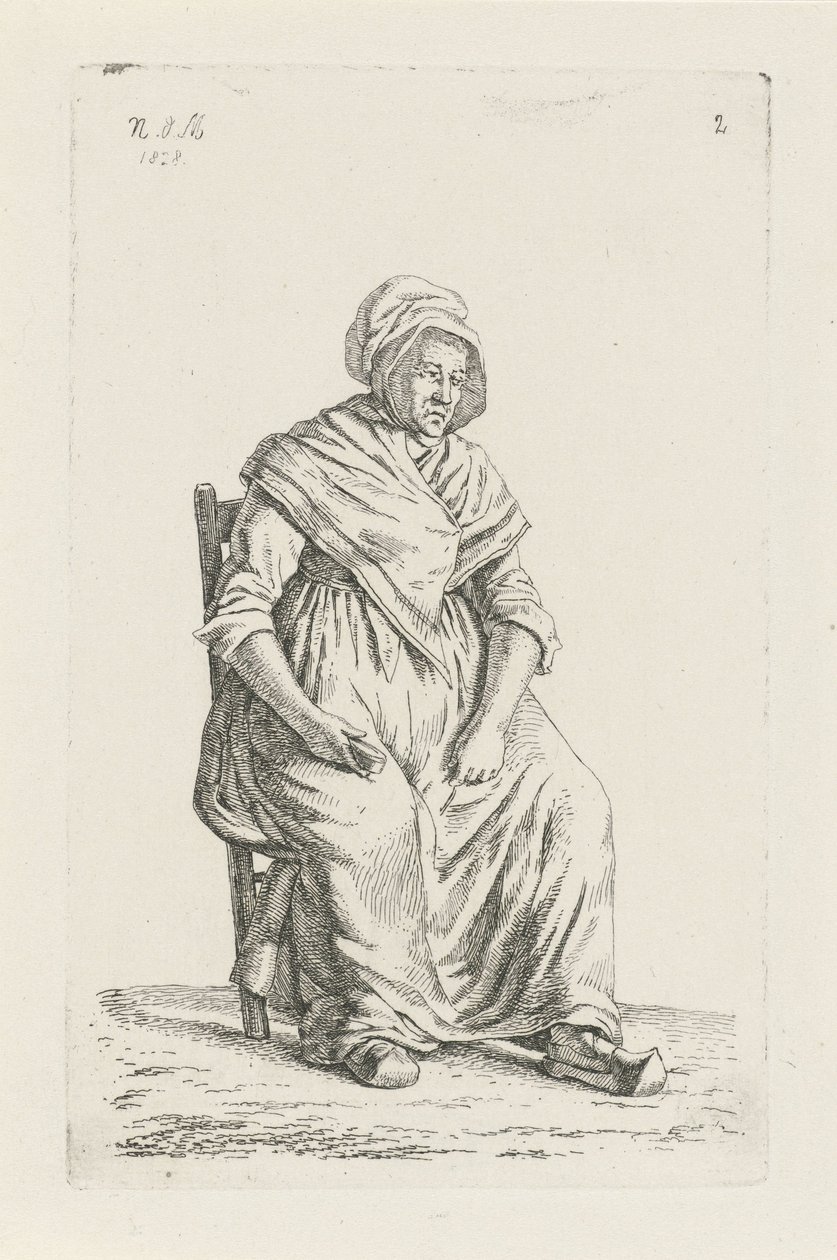 Seated Peasant Woman from Wallonia (Peasants from the United Kingdom of the Netherlands Series) by Anthonie Willem Hendrik Nolthenius de Man