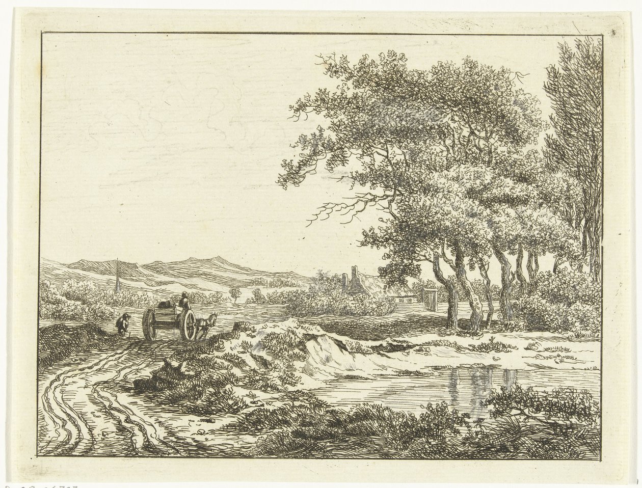 Cart on a Country Road Near the Dunes by Anthonie van den Bos