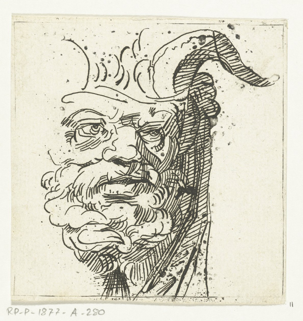 Head of a satyr by Anthonie van den Bos