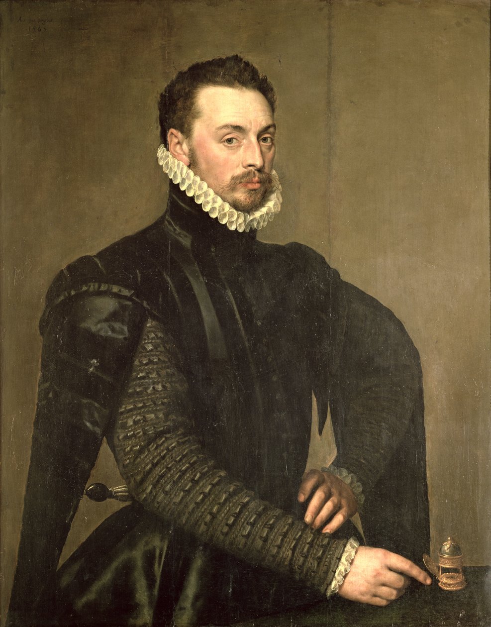 Portrait of a Man from the Retinue of Cardinal Granvelle by Anthonis van Dashorst Mor