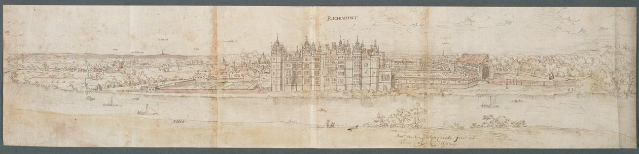 Richmond Palace from Across the Thames, 1562 by Anthonis van den Wyngaerde